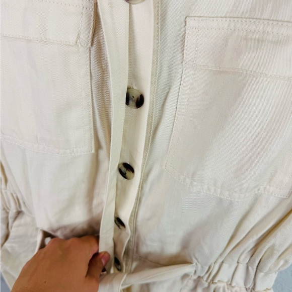 NWT Universal Thread Utility Boilersuit Relaxed Denim Jumpsuit Cream - Picture 7 of 11